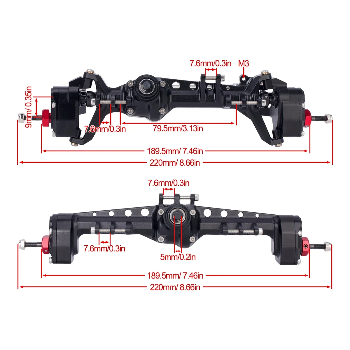 محور البوابة الأمامي والخلفي S - مراجعة Rc Crawler Axle Parts وسعره
